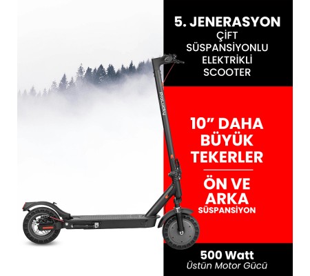 10" 500W Güç! ProLucky 5. Jenerasyon Katlanabilir, Ön ve Arka Süspansiyon