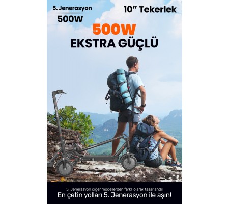 10" 500W Güç! ProLucky 5. Jenerasyon Katlanabilir, Ön ve Arka Süspansiyon