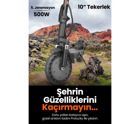 10" 500W Güç! ProLucky 5. Jenerasyon Katlanabilir, Ön ve Arka Süspansiyon