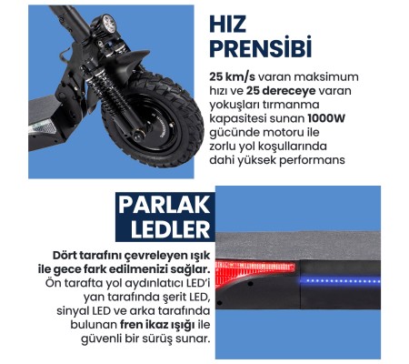 ( YENİ! ) ProLucky PROFESYONEL Extreme Scooter! ( Ultra Power Çift Motor ve Çift Süspansiyon Türkiye'de bir İlk, 1000 Watt Ultra Power Motor & 3 Farklı Sürüş Modu )