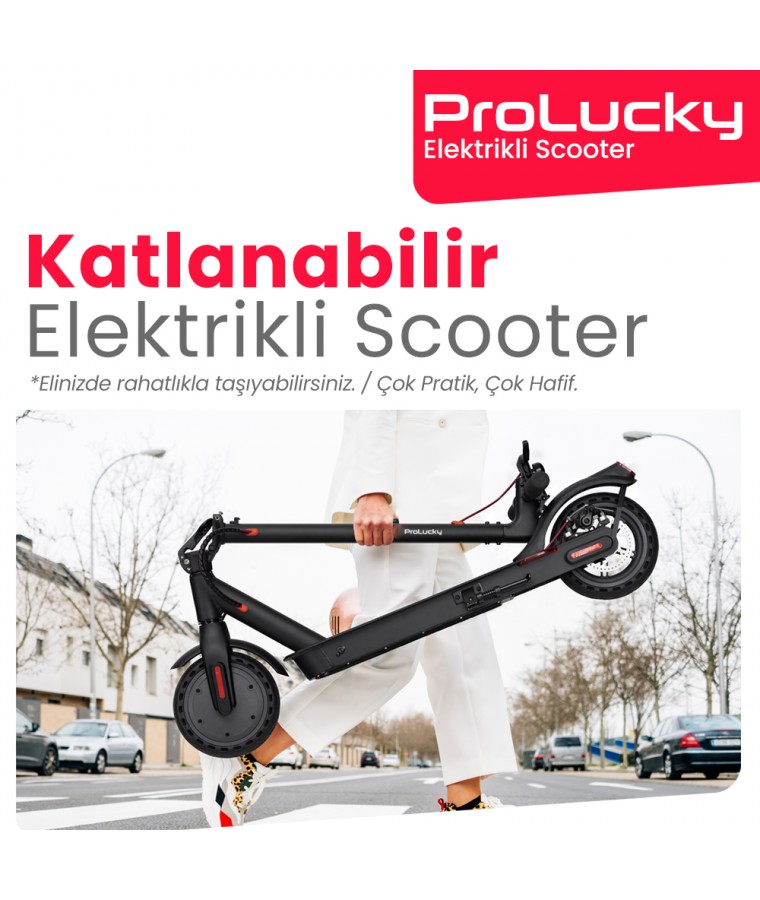 ( TÜKENDİ! ) ProLucky 2. Jenerasyon Katlanabilir & Elektrikli Scooter ( Yüksek Batarya Kapasitesi Kısa Sürede Şarj ile Uzun Süre Sürüş Zevki! )
